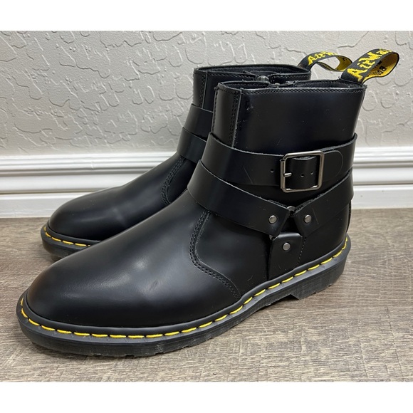 Dr. Martens Unisex Jaime’s Black Leather combat Harness Boot Size M 9 W 10 - Picture 4 of 9